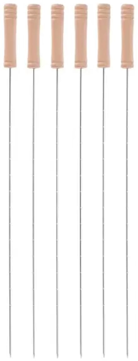 Barbecue spiezen vleespennen metaal 40 cm set van 6 stuks