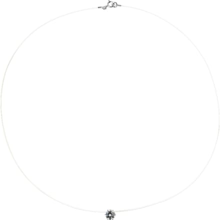 Solitaire ketting zirkoniumoxide 9 mm zilver 925 zilver transparant nylon