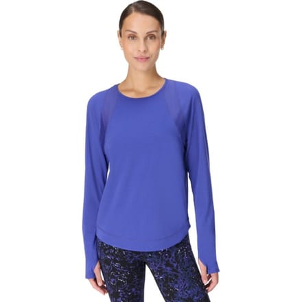 Sweaty Betty Breathe Easy Mesh Long Sleeve Top BLAUW - Maat M