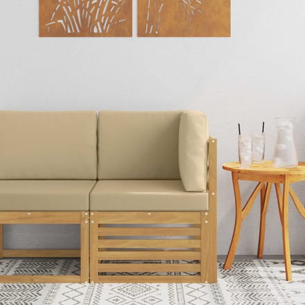 vidaXL - Buitenhoekbank - Massief - Acacia - Hout - Wit