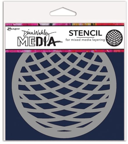 Dina Wakley media stencil - Squished coaster
