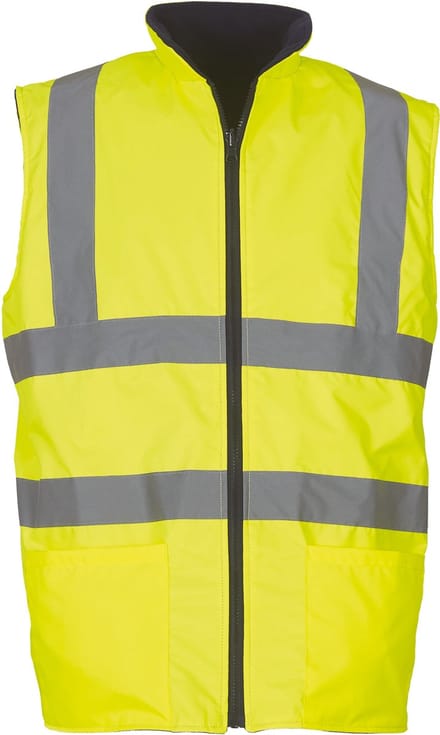 Fluo Fleece Reversible Bodywarmer - Fluo Yellow - S - Yoko