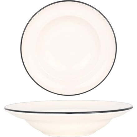 Bonna Pastabord - Linea Black - Porselein - 27 cm (400cc) - set van 2