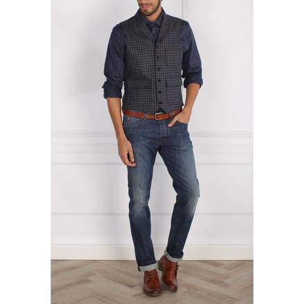 River Woods Fancy Gilet Grey Größe: 50 | Gilets Outlet | Herren | Grau