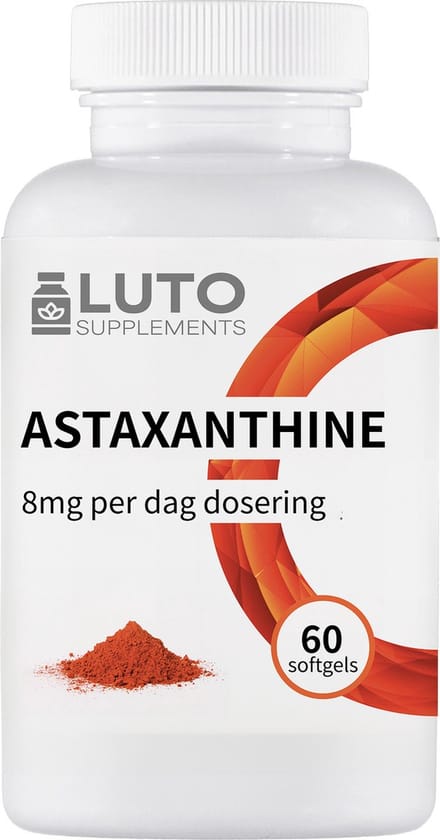 Astaxanthine 8 mg Depot - 60 softgel capsules - Uit zuivere Haematococcus Pluvialis microalgen - AstraReal & Vitamine E - Luto Supplements