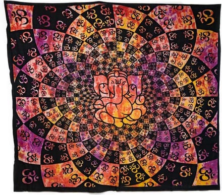 Authentiek Wandkleed Katoen Zittende Olifant met OHM (240 x 210 cm)