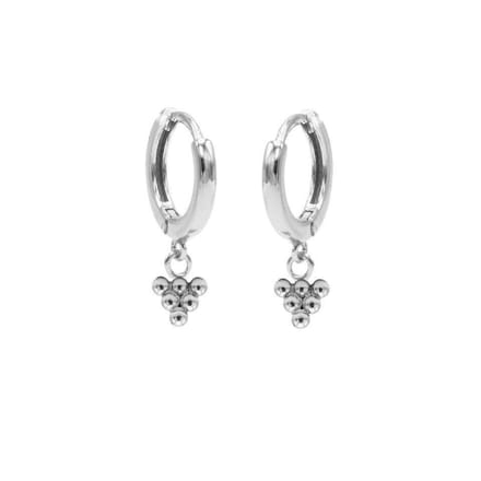 Karma - Hinged Hoops Symbols 6 Dots Silver M2683hin