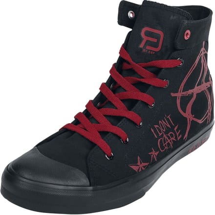 R.E.D. Rock-Engineered Design Zwart-rode sneakers met print - Unisex - EU36