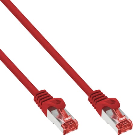 InLine® Patchkabel, S/FTP (PiMf), Cat.6, 250 MHz, PVC, koper, rood, 3m