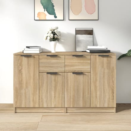 vidaXL - Dressoirs - 2 - st - 60x30x70 - cm - bewerkt - hout - sonoma - eikenkleurig