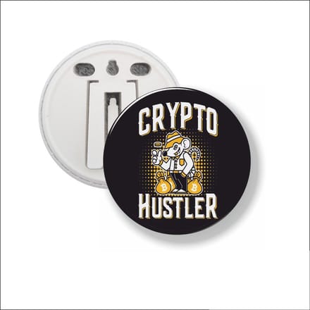 Button Met Clip 58 MM - Crypto Hustler