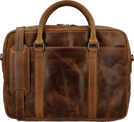 Hide & Stitches Next Navajo Laptoptas 15,6 inch (34.5x19.4 cm) - 100% Leer - Bruin