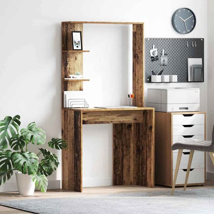 vidaXL - Bureau - Oud - Hout - Bewerkt - hout - 78,5 - x - 37 - x - 154,5 - cm