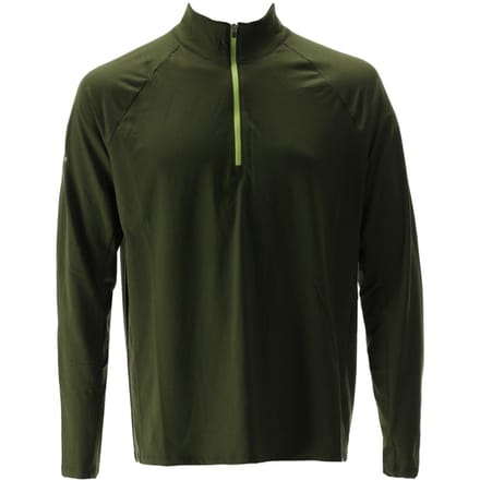 Nathan Heren Tempo Quarter Zip Raglan T-shirt (Bosgroen gemêleerd)