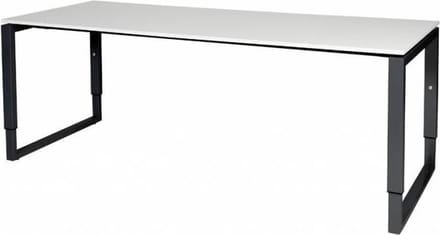 Verstelbaar Bureau - Domino Plus 200x80 wit - zwart frame