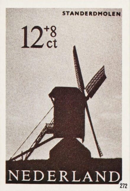 Briefkaart met afbeelding Standerdmolen postzegel