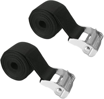 2x Spanband met Cam Gesp - 2,5 Meter x 50 mm - Zware Kwaliteit Ratelband Zwart