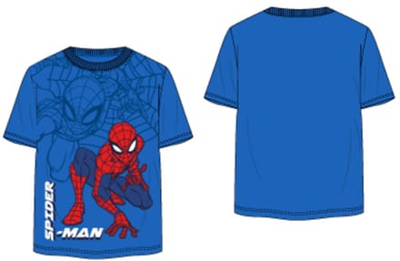 Marvel Spiderman Shirt - Katoen - Korte Mouw - Blauw - Maat 98