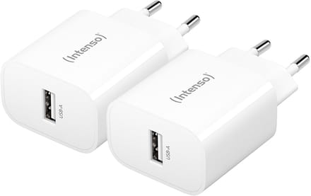 Intenso W5A white double pack USB-C-adapter 5 W USB-A Wit Thuis