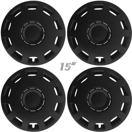 GoodGo Wieldoppen GRANIT-B 15 inch mat zwart. Set a 4 stuks in doos (a.u.b. tekst lezen!)