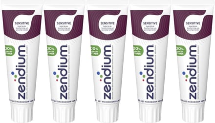 Zendium Tandpasta Sensitive - 5 x 75 ml - Voordeelverpakking