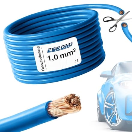 Flexibele Voertuigkabel 1mm² - Blauw - Hoogwaardige Koper - Voor Auto, Motor en Caravan