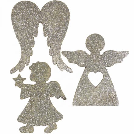Strooidecoratie Kerstengel decoratie goud glitter H8cm 24 st, 24 Stück