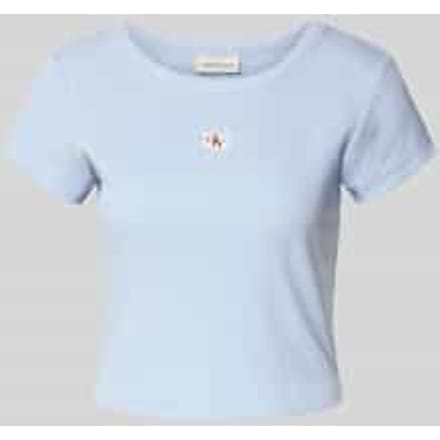 Kort T-shirt met labeldetail