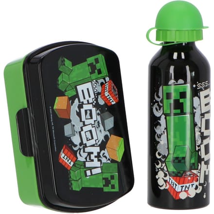 Minecraft Broodtrommel en Drinkfles - Schoolset - Lunchset - Lunchtrommel en drinkfles/drinkbeker/bidon