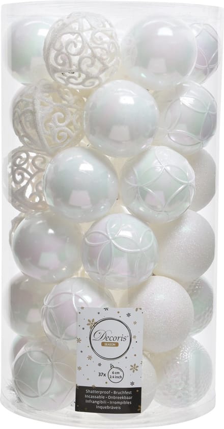 Decoris kerstballenset - 37 stuks - 6cm - kunststof