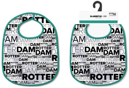 Slabbetje Rotterdam – Katoenen slab met zwart-wit print