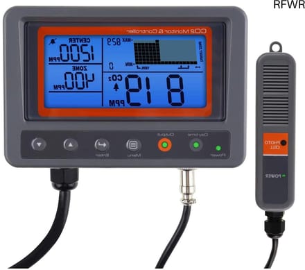 RFWR® CO2 Meter voor Thuis en Kantoor, NDIR Sensor met Alarm en Dag/Nacht Detectie