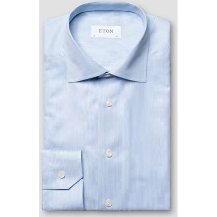 Eton Overhemd Fine Striped Signature Twill Licht Blauw / male
