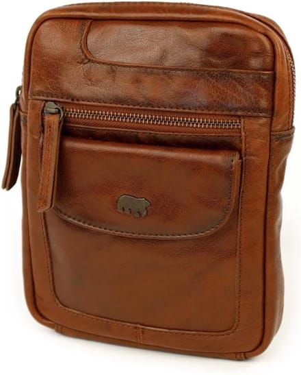 Bear Design Fabian Leren Reportertas - Crossbodytas - Cognac
