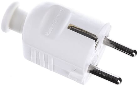 Bachmann CEE 7/7 geaarde stroomstekker | recht | wit