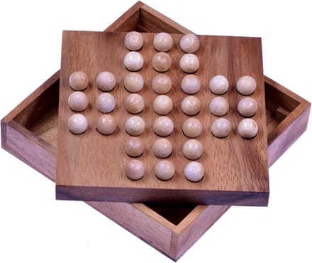 Houten Solitaire Denkspel - Logisch Puzzelspel voor Eén Speler vanaf 6 Jaar