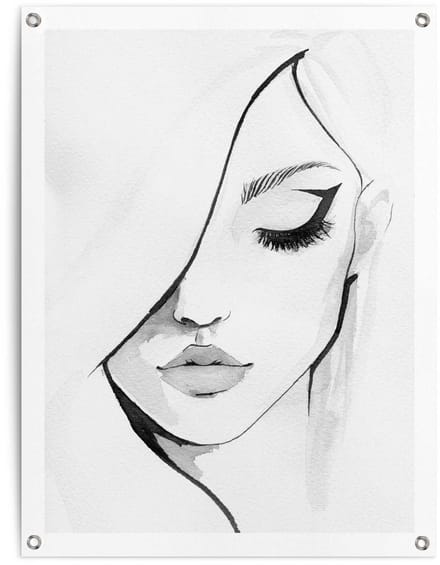 Tuinposter Gezicht - 80 x 60 - Canvas - REINDERS