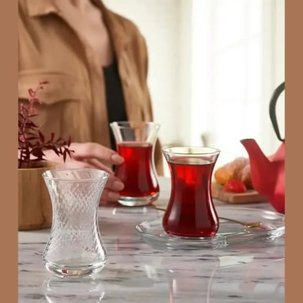 Paşabahçe Ince Belli optik Theeset - 6 stuks - 125 ml