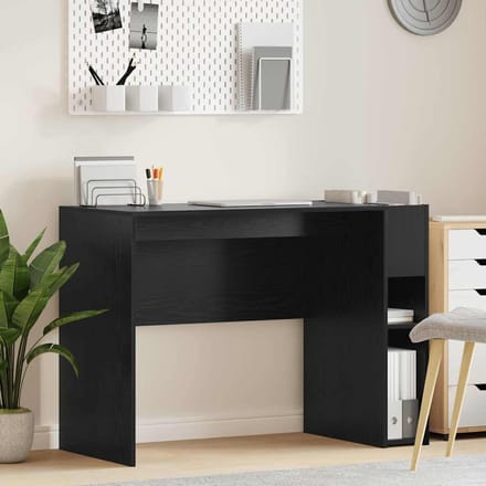 vidaXL - Bureau - Zwart - Eiken - Bewerkt - hout - 109 - x - 50 - x - 78 - cm