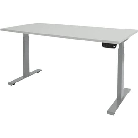 Zit Sta Bureau - T-poot Elek 140x80 grijs -alu frame