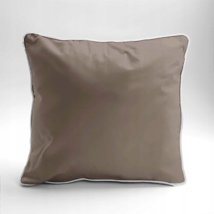 Mako Satin Kussensloop 40x40 Taupe met Bies - Zacht & Duurzaam