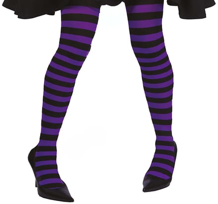 Collants Rayures Noir Violet Sorcière Sorcière purple