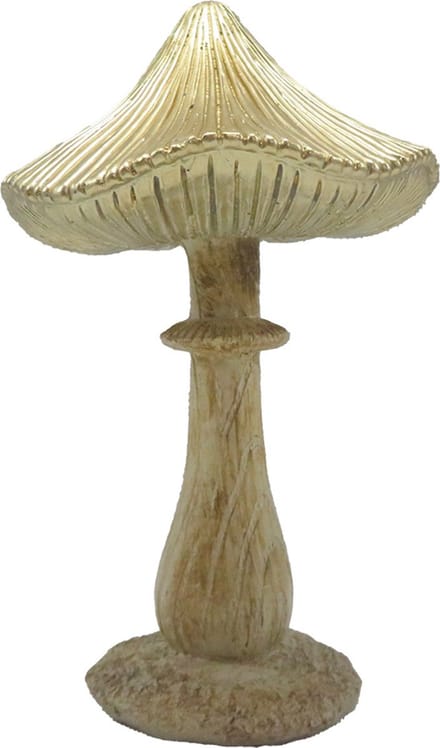 Clayre & Eef Decoratie Paddenstoel 11x9x15 cm Bruin Polyresin Herfst decoratie