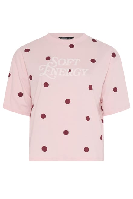 Limited Collection Roze 'Soft Energy' Tshirt Met Stippen Size 48