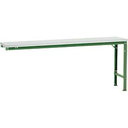 Manuflex aanbouwtafel UNIVERSAL Speciaal, 2000 x 800 mm, melamine lichtgrijs, resedagroen