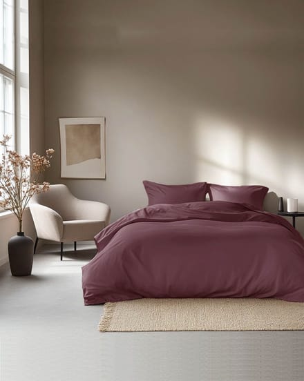 HOOMstyle Dekbedovertrek met kussenslopen - luxe micro Percale - dekbedovertrek - 200x240cm - 2 persoons - Bordeaux