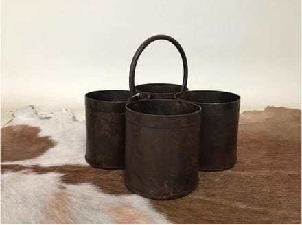 Viervoudige Flessenhouder - Oud ijzer