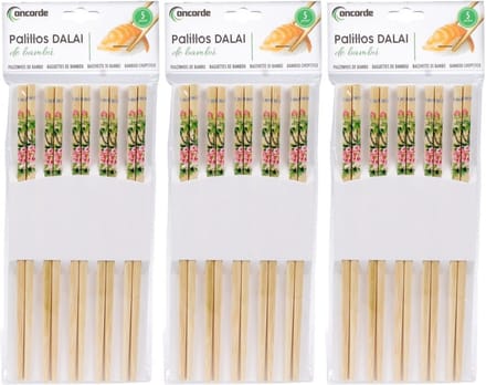 Bamboe houten eetstokjes met bloemen print 30x stuks - Sushi eetstokjes