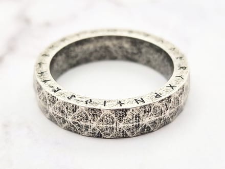 Mei's - Viking Geo Runes - ring heren - runen - RVS zilver - ringmaat 61 mm