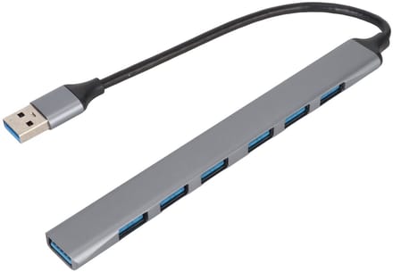 Allecto - USB C Hub - 7 in 1 USB C Naar USB Hub - Multport Adapter - USB Docking Station - Geschikt voor Laptop PC - Compact en veelzijdig